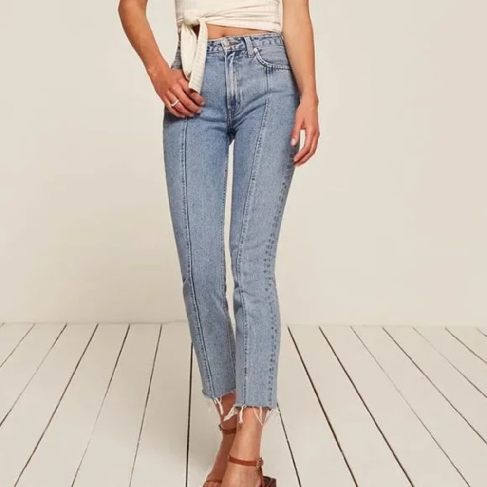 Reformation Blue Straight Leg Jeans